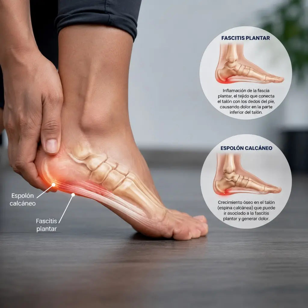 Uno de los motivos más frecuentes de consulta. Se produce por la irritación de la fascia plantar, la banda que sostiene