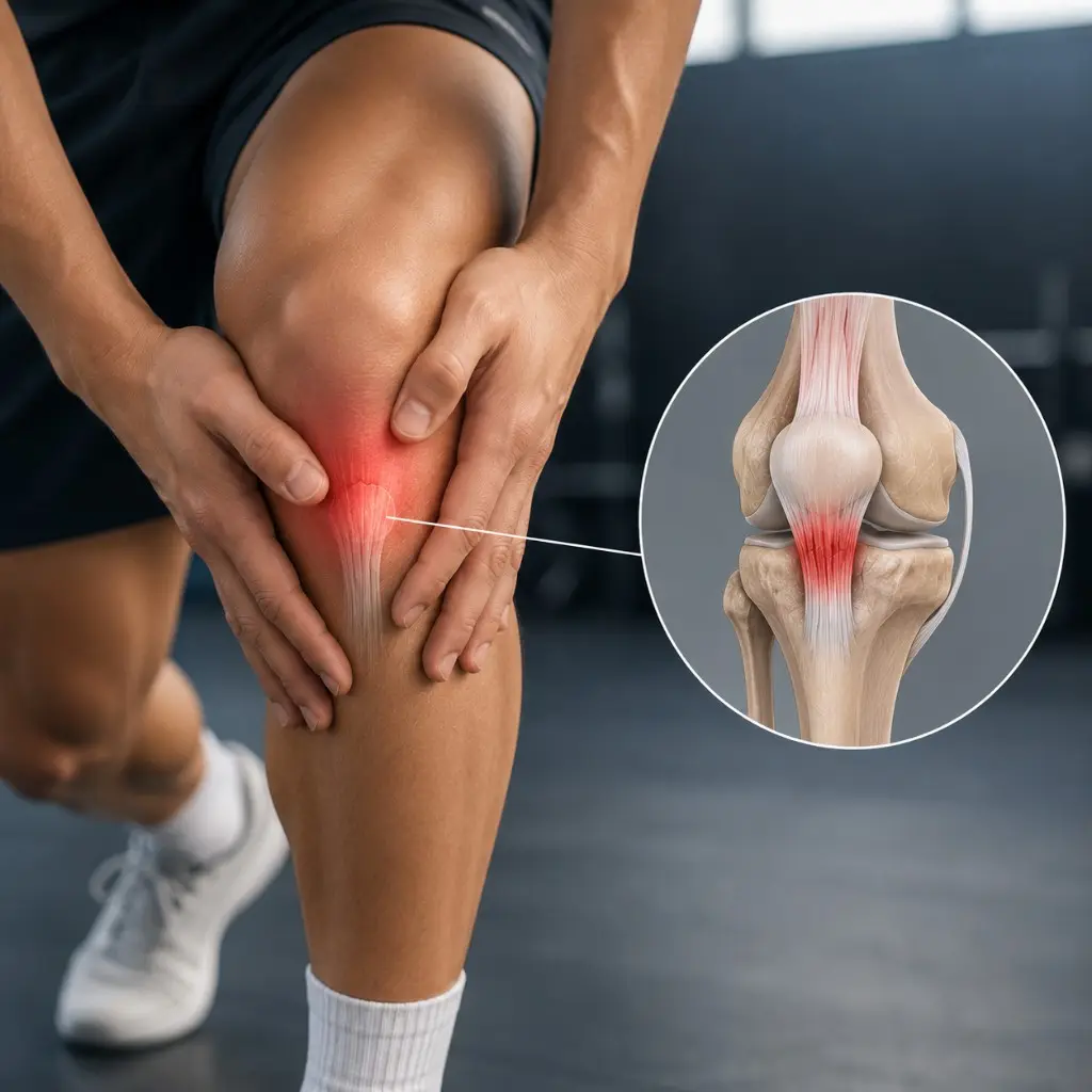 Frecuente en deportes como el running, fútbol, vóley o crossfit. Se presenta por sobreuso del tendón rotuliano. La aplic